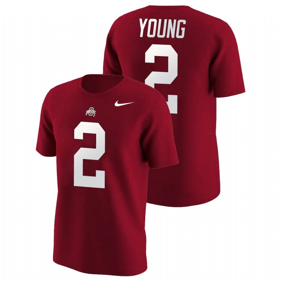 Ohio State Buckeyes Men's NCAA Chase Young #2 Scarlet Name & Number College Football T-Shirt BNI3449DA